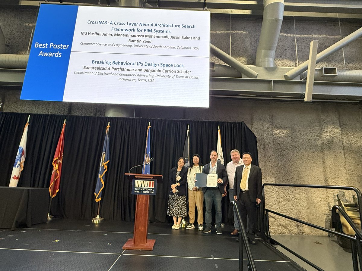 DARC_lab's tweet photo. Good news to share. We won the ACM GLSVLSI 2025 best poster award! https://t.co/I4ftjPjOei