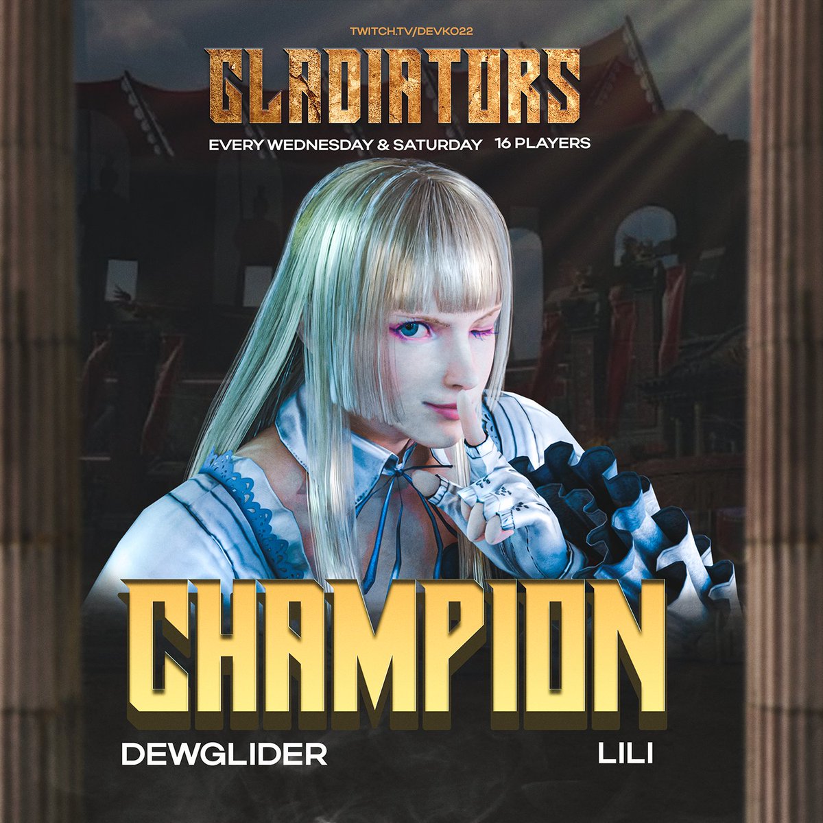 DevKO22 (@devko22) on Twitter photo ⚔️⚔️OUR 4TH GLADIATORS CHAMPION⚔️⚔️
Congratulations <a href="/GliderDew/">END | DewGlider</a> for winning this weeks qualifiers being your first time entering this tournament ! Insane run.
🥇 <a href="/GliderDew/">END | DewGlider</a>
🥈 <a href="/_Hoey_/">Hench Man Hoey</a>
🥉 <a href="/Sh4kyyy/">Sh4ky</a>
See you all in the next one !
Shoutout <a href="/Retr0Artist/">Retr0(comms open)</a> on the art as usual 🫡 ⚔️⚔️OUR 4TH GLADIATORS CHAMPION⚔️⚔️
Congratulations <a href="/GliderDew/">END | DewGlider</a> for winning this weeks qualifiers being your first time entering this tournament ! Insane run.
🥇 <a href="/GliderDew/">END | DewGlider</a>
🥈 <a href="/_Hoey_/">Hench Man Hoey</a>
🥉 <a href="/Sh4kyyy/">Sh4ky</a>
See you all in the next one !
Shoutout <a href="/Retr0Artist/">Retr0(comms open)</a> on the art as usual 🫡