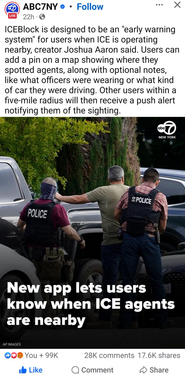 TrueVirgoEnergy's tweet image. A new app called #ICEBlock, an Early Warning System, alerts to ICE being anywhere in your vicinity.