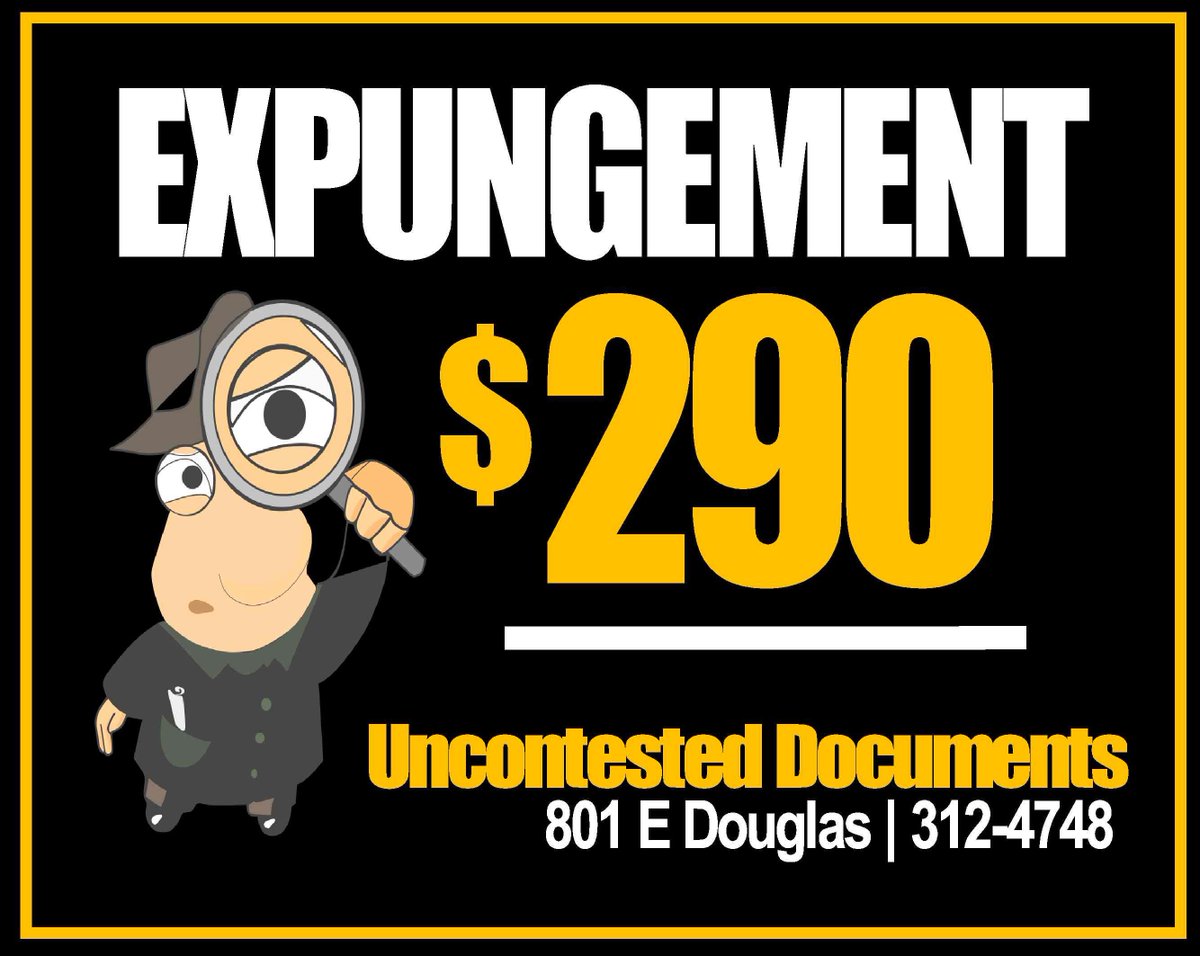 UncontestedDocs's tweet image. Kansas Expungement Preparation | $290
Excludes Any Clerk Filing Fees

Uncontested Documents
801 E. Douglas, 2ndFl., Wichita, KS
(316) 312-4748 | Call or Text
uncontesteddocuments.com
uncontesteddocuments@gmail.com
Since 2011, Thank You
Grateful To Be Of Service