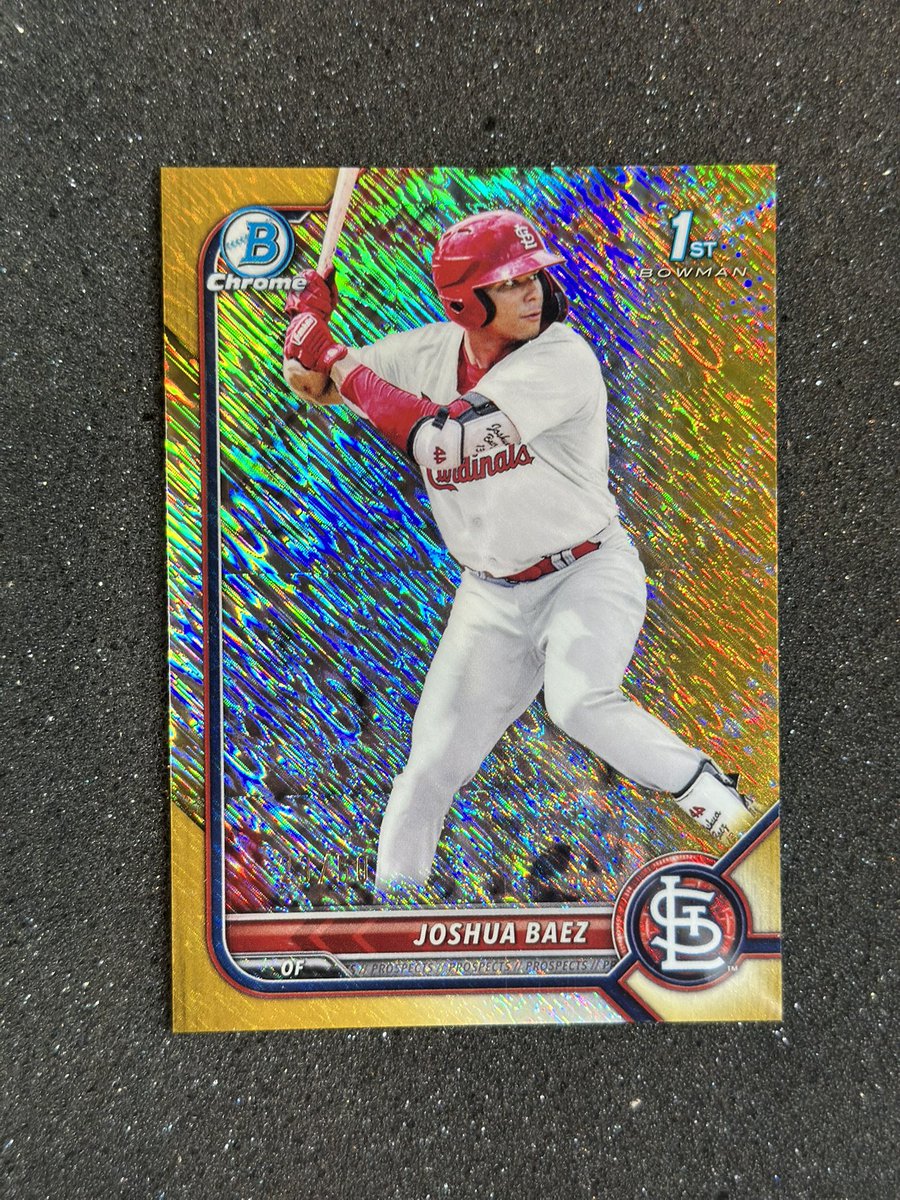 WHuff0626's tweet image. Joshua Baez 2022 Bowman Autos - FS
Prices:
Gold Mega /50 - $25
Gold Shimmer /50 - $25
True Gold /50 - $40
Die Cut /49 - $40
Shipping: Add $5 BMWT