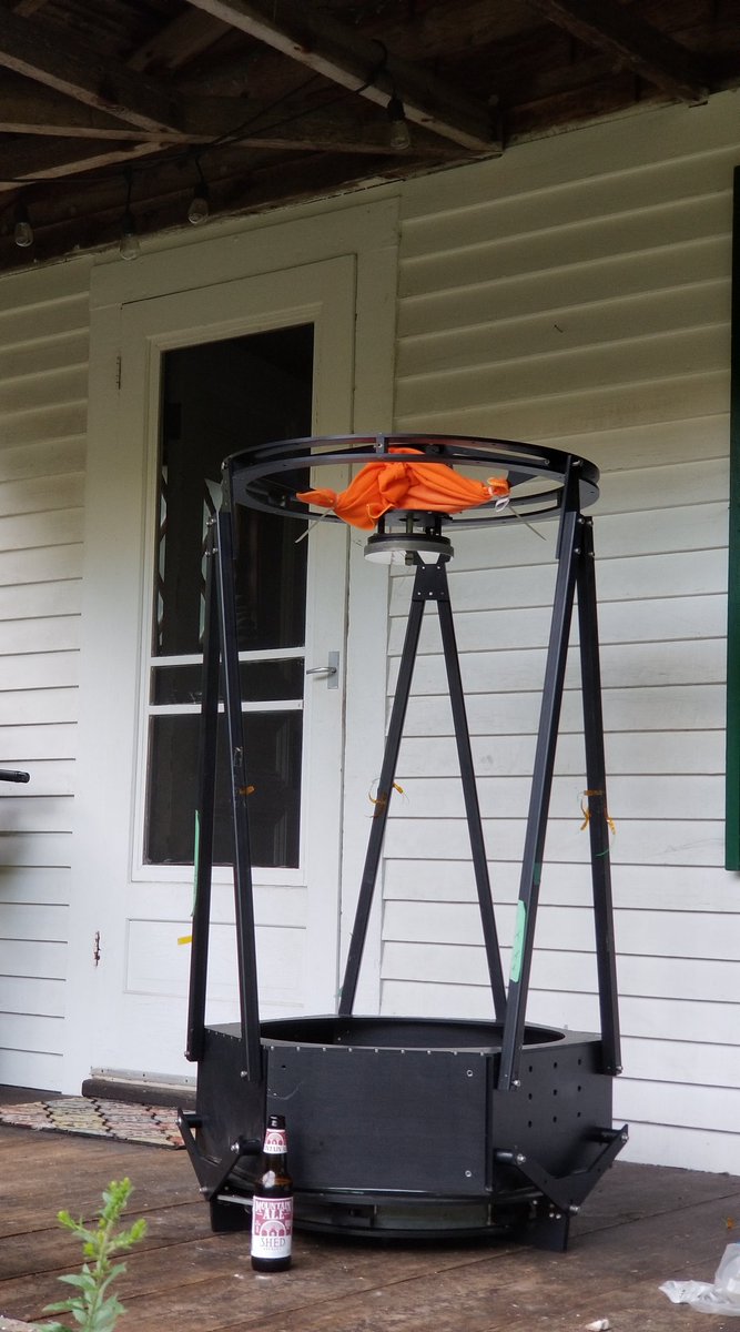 k, been sitting on this for 10 years, time to do something with it. I have an 11 foot ash dome as well, sitting in field with no obs. was approached by one univ. to use it, but they refused to guarantee it would be available to the public (mandatory, for reasons) 20" f/4 RC.