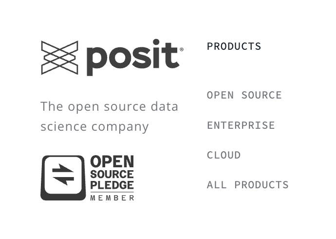 chadwhitacre_'s tweet image. Love seeing @ThePledge badge in the footer on Posit's website. ☺️ Why is it not on your company's website? 🤔
