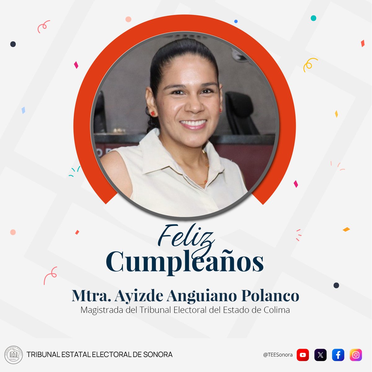 Tribunal Estatal Electoral de Sonora (@tee_sonora) on Twitter photo 🎉 ¡Feliz cumpleaños, Mtra. Ayizde Anguiano Polanco
<a href="/AyizAP/">Ayizde Anguiano Polanco</a> Magistrada del Tribunal Electoral del Estado de Colima! Le deseamos un excelente día lleno de alegría y éxito. Que este nuevo año esté lleno de grandes logros y satisfacciones. <a href="/TEE_Colimaofic/">TEE_ColimaOficial</a>
¡Muchas felicidades! 🎉 ¡Feliz cumpleaños, Mtra. Ayizde Anguiano Polanco
<a href="/AyizAP/">Ayizde Anguiano Polanco</a> Magistrada del Tribunal Electoral del Estado de Colima! Le deseamos un excelente día lleno de alegría y éxito. Que este nuevo año esté lleno de grandes logros y satisfacciones. <a href="/TEE_Colimaofic/">TEE_ColimaOficial</a>
¡Muchas felicidades!