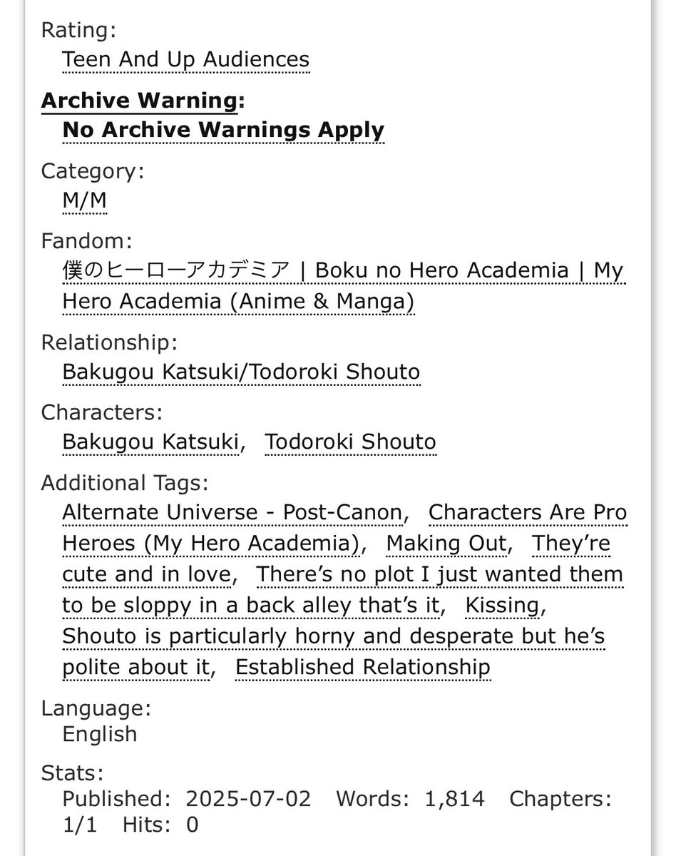rolling_shadows's tweet image. canโt stop, wonโt stop (thinking about you)
๐ชท #tdbk ๐ฐ๐ฅ
๐ชท rated t
๐ชท post-canon, pro-heroes tdbk
๐ชท oneshot, 1.8k words
๐ archiveofourown.org/works/67112509