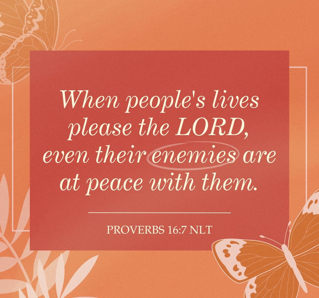 NLT Bible Verse (@nltverse) on Twitter photo "When people's lives please the LORD, even their enemies are at peace with them." Proverbs 16:7 NLT
Ready for a deep dive? Explore with the Life Bible app l8r.it/I4Ge
#NLTBible #BibleVerse #LearnMore #Explore "When people's lives please the LORD, even their enemies are at peace with them." Proverbs 16:7 NLT
Ready for a deep dive? Explore with the Life Bible app l8r.it/I4Ge
#NLTBible #BibleVerse #LearnMore #Explore
