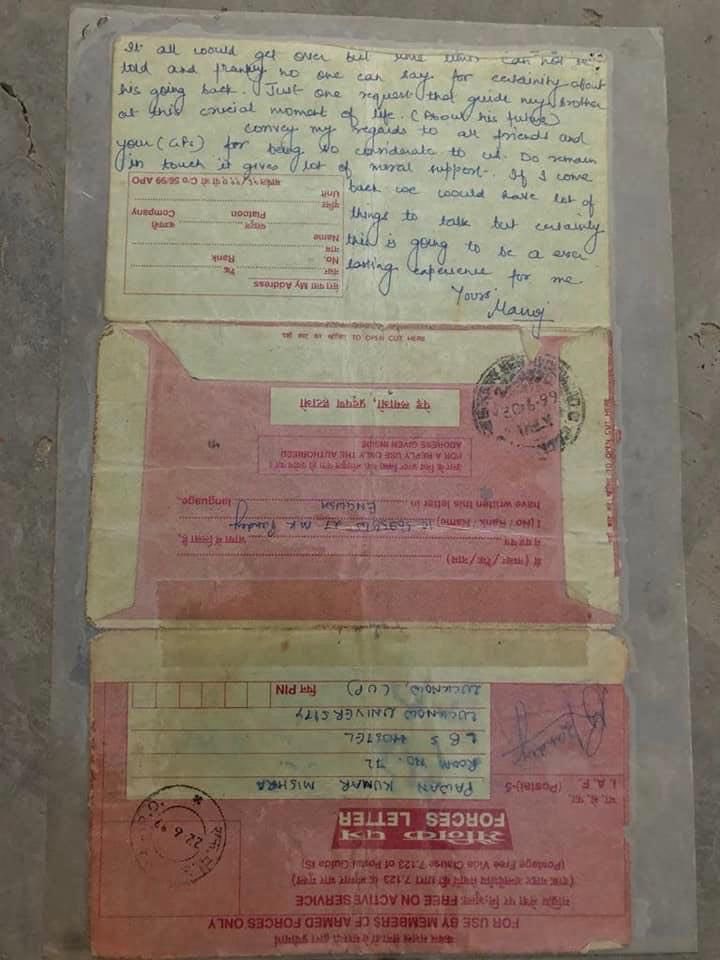 Pawanoct's tweet photo. @upsainians @myogiadityanath @rashtrapatibhvn @PMOIndia @SpokespersonMoD Last letter from Kargil…By Capt Manoj Kr Pandey PVC 🙏🙏💐 https://t.co/7yhGkIheqz
