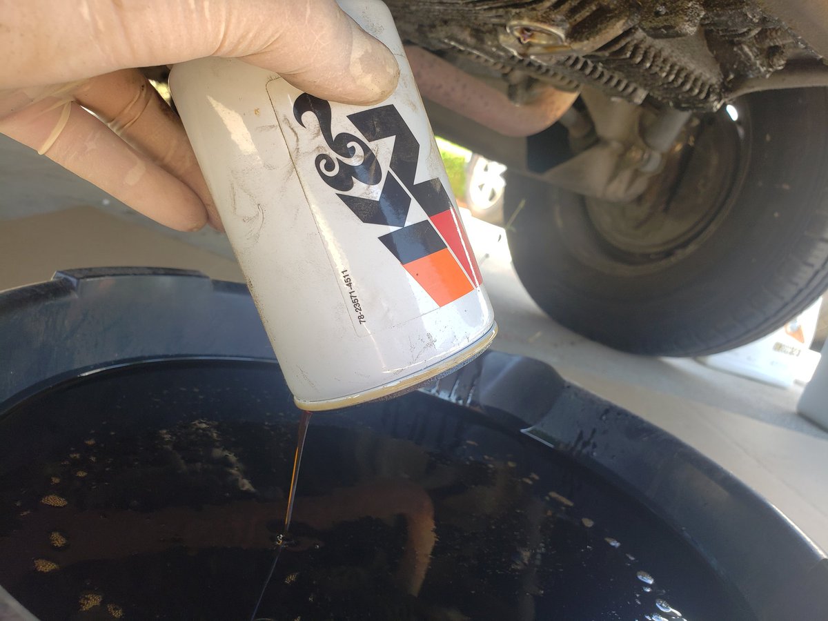 Clean. First time I've ever pulled my oil filter with zero oil drip down the sides. Once in a lifetime?