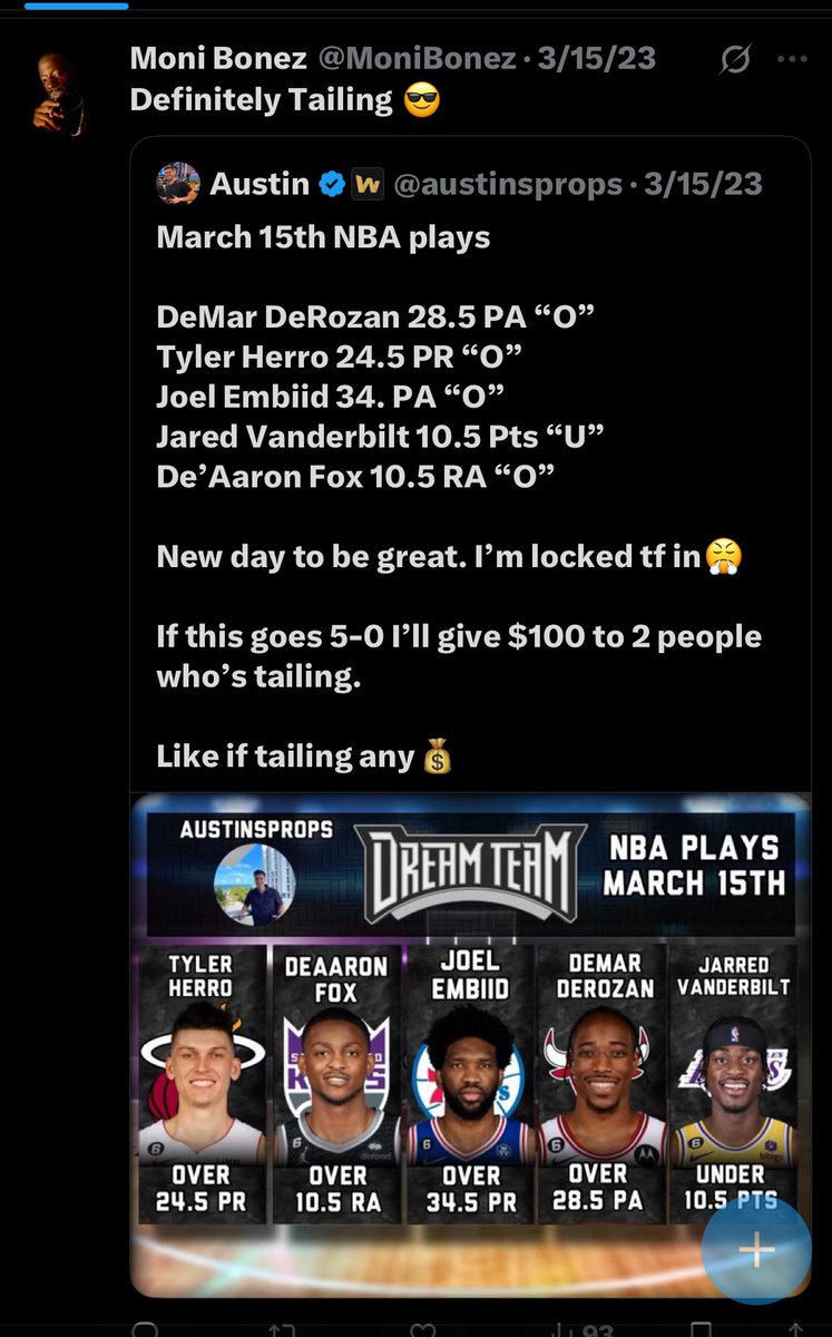 MoniBonez's tweet photo. This really where it all started for me. Knew absolutely nothing about sports betting and ran across both of yall. Been tailing ever since. Go get that deal, its 1000% worth it💯🤞🏿 https://t.co/HwnQDtNR81