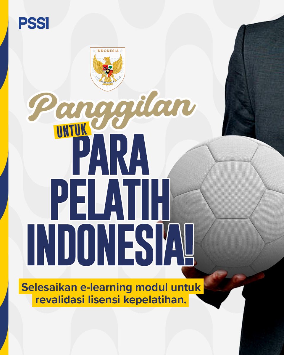 PSSI (@pssi) on Twitter photo PSSI mengimbau kepada ๐ฌ๐๐ฅ๐ฎ๐ซ๐ฎ๐ก 14 ๐ซ๐ข๐๐ฎ ๐ฉ๐๐ฅ๐๐ญ๐ข๐ก ๐๐๐ฉ๐๐ค๐๐จ๐ฅ๐ ๐๐๐ง ๐
๐ฎ๐ญ๐ฌ๐๐ฅ ๐๐๐ซ๐ฅ๐ข๐ฌ๐๐ง๐ฌ๐ข di seluruh Indonesia untuk segera melakukan registrasi dan menyelesaikan e-learning modul melalui platform s.id/coach-pssi ๐ฒ
Partisipasi dalam PSSI mengimbau kepada ๐ฌ๐๐ฅ๐ฎ๐ซ๐ฎ๐ก 14 ๐ซ๐ข๐๐ฎ ๐ฉ๐๐ฅ๐๐ญ๐ข๐ก ๐๐๐ฉ๐๐ค๐๐จ๐ฅ๐ ๐๐๐ง ๐
๐ฎ๐ญ๐ฌ๐๐ฅ ๐๐๐ซ๐ฅ๐ข๐ฌ๐๐ง๐ฌ๐ข di seluruh Indonesia untuk segera melakukan registrasi dan menyelesaikan e-learning modul melalui platform s.id/coach-pssi ๐ฒ
Partisipasi dalam