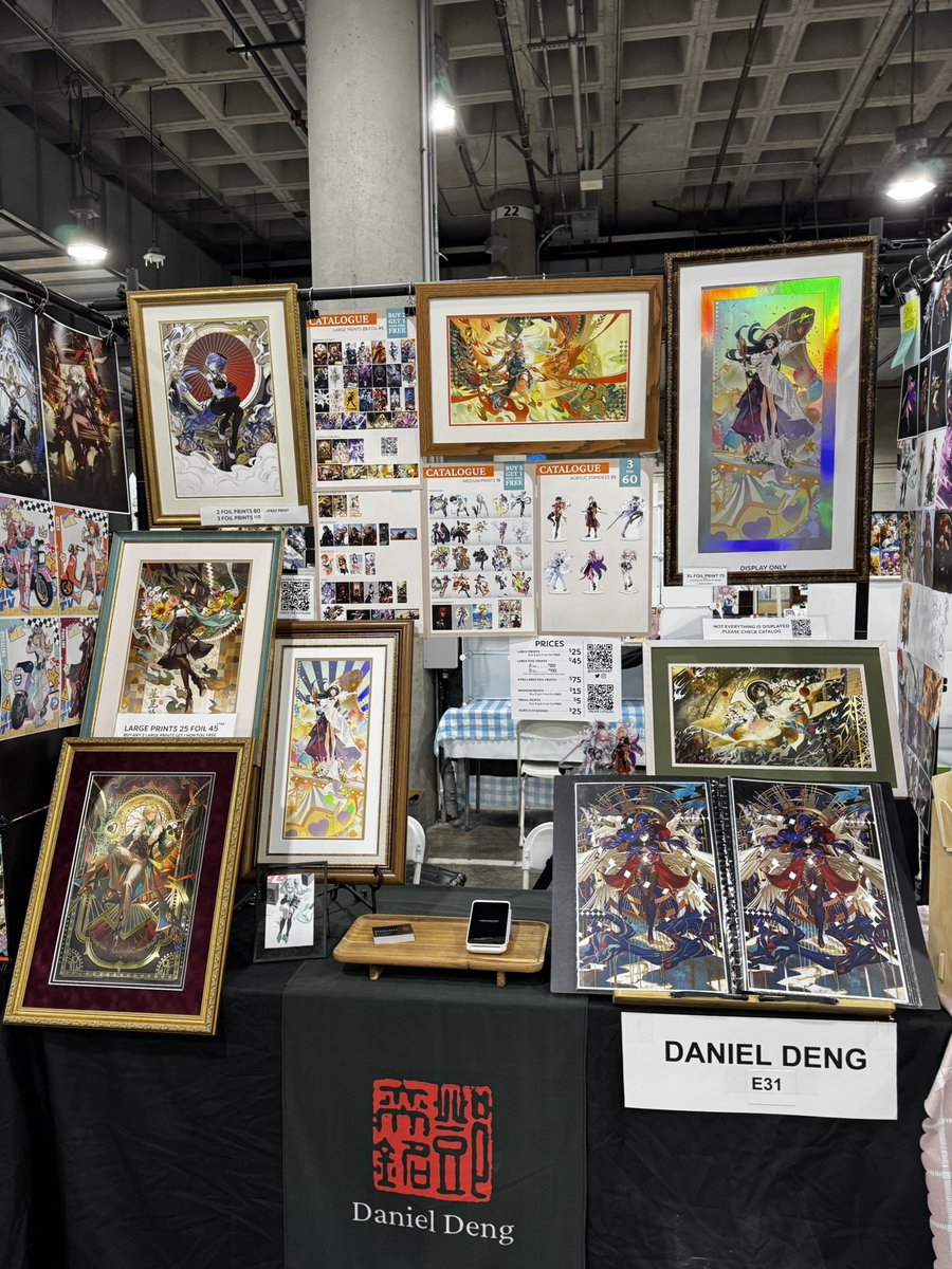 ddengart's tweet image. All set up for #AX2025! I’m at E31 in the Artist Alley! I like to frame prints so as usual, I will have some of my framed foil prints on display. I hope it can give people a bit of inspiration! See you there!
#AX2025ArtistAlley #AnimeExpo2025