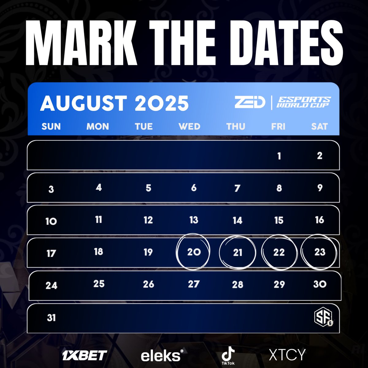 zediesports's tweet image. Lock it in. ⚡🔥
August 20–23, 2025 the battlefield is set, and ZEDI Esports is locked, loaded, and ready to rewrite the game.
From the first whistle to the final frame, we’re not just showing up we’re taking over.
#ZEDIxEWC #EsportsWorldCup #ZEDIOnTop #MarkTheDates #RiseWithZEDI