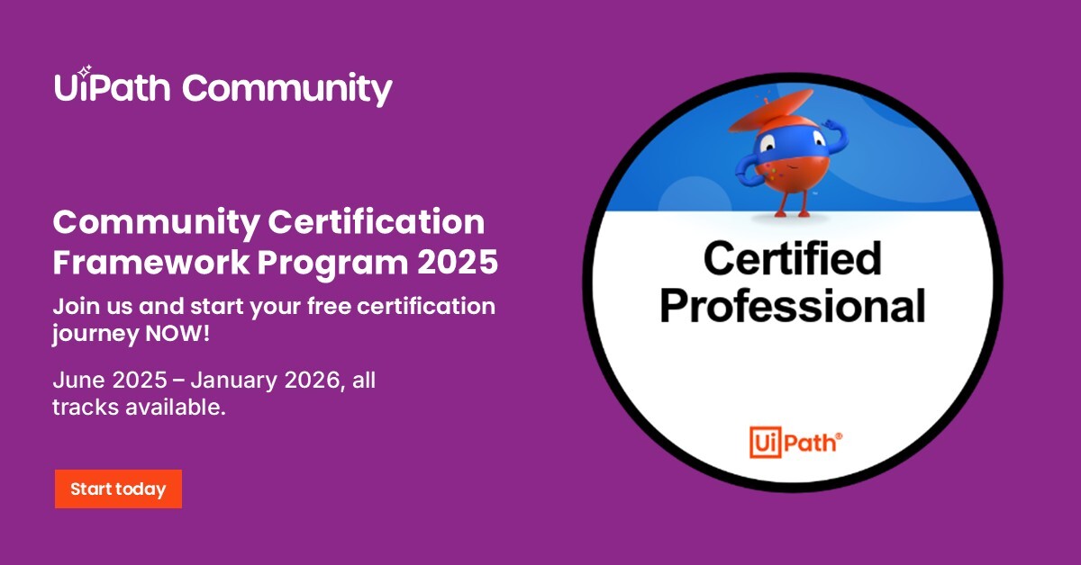 swathi_08's tweet image. Ready to master #AgenticAutomation? The @UiPath Community Certification Framework Program gives you FREE access to training &amp;amp; certifications—whether you&apos;re just starting out or leveling up your skills. Unlock new career opportunities today 🏅🔓: spr.ly/60134ldUF
