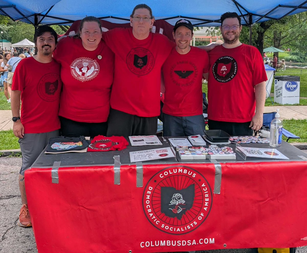 Columbus_DSA's tweet image. After three straight days of tabling in sunshine and rain, we can say it was honor to represent the democratic socialist movement at this year’s @ComFest. We are so grateful to all our volunteers and those who stopped by our booth!