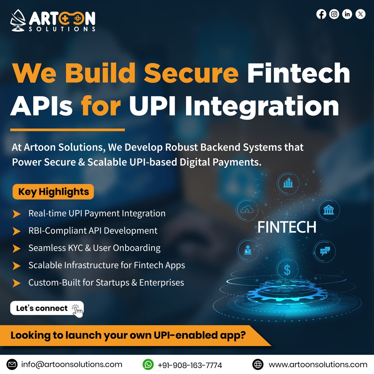 artoonsolutions's tweet image. 🔐 Secure UPI APIs for Fintech, by Artoon Solutions

Build seamless, scalable, &amp;amp; RBI-compliant UPI payment systems with us.

📩 info@artoonsolutions.com
🌐 artoonsolutions.com

#UPIIntegration #FintechAPIs #SecurePayments  #DigitalPayments #ArtoonSolutions @UPI_NPCI #UPI