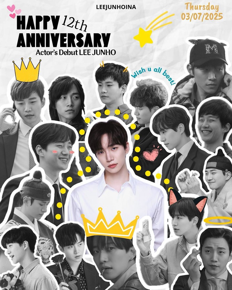 Happy 12th debut anniversary actor Lee Junho🥳💛

#이준호 #LEEJUNHO
#이준호배우12주년축하해
#ACTORJUNHO12THDAY
#태풍상사캐셔로대박길만걷자