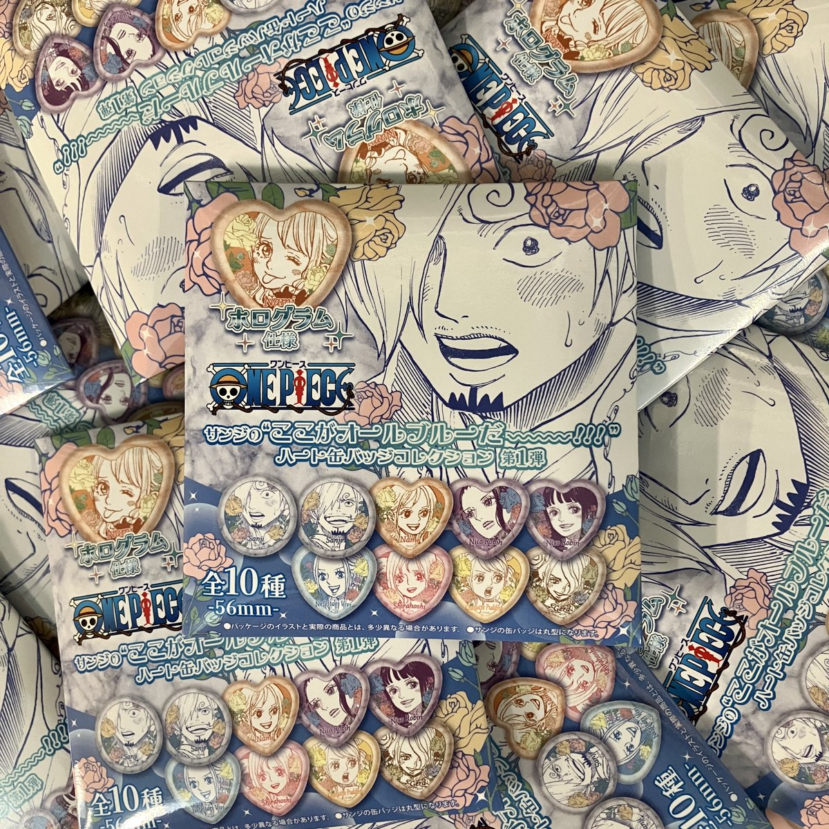 ワンピースサンジのここがオールブルーだハート缶バッジコレクションサンジ