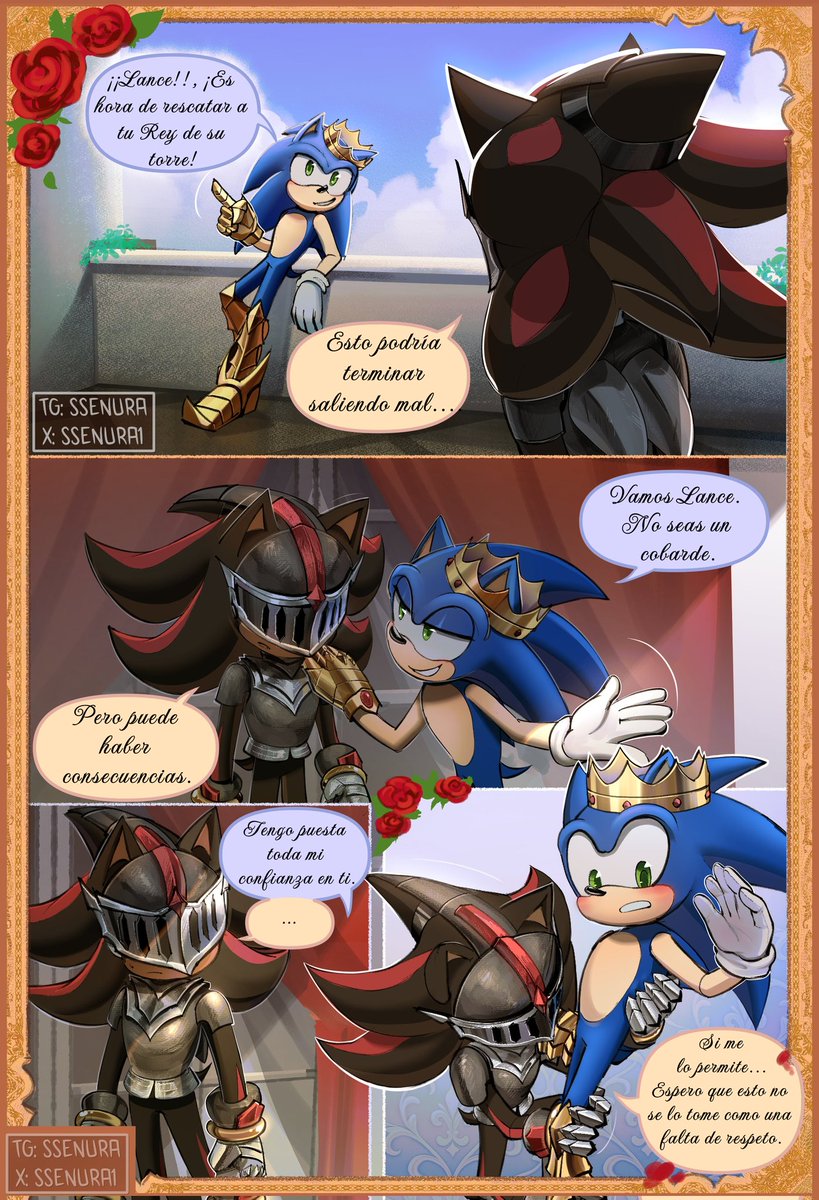 _Meraki_2000's tweet photo. Autor: @SSenura1 
Cómic: “A Mí Lado Sir Lance” (2/4)
#sonadow ✨Apoyen Al Autor✨ https://t.co/er5djGl6go