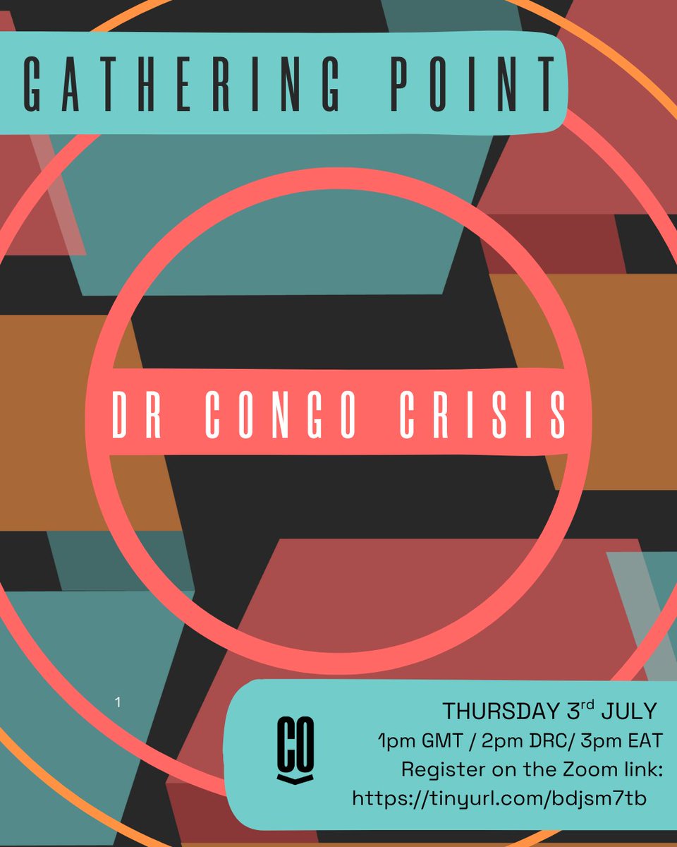 WeAreCohere_Org's tweet image. 🟡 Happening Today: Gathering Point for Congo
🗓️ Thurs 3 July | 🕐 1PM UK | 2PM DRC | 3PM EAT
Join Cohere & RLOs for breakout sessions on GBV, refugees & rebuilding in Eastern Congo.
🌎All are welcome!
🔗 Join: tinyurl.com/bdjsm7tb
❤️ Support: tinyurl.com/26fjj42u
