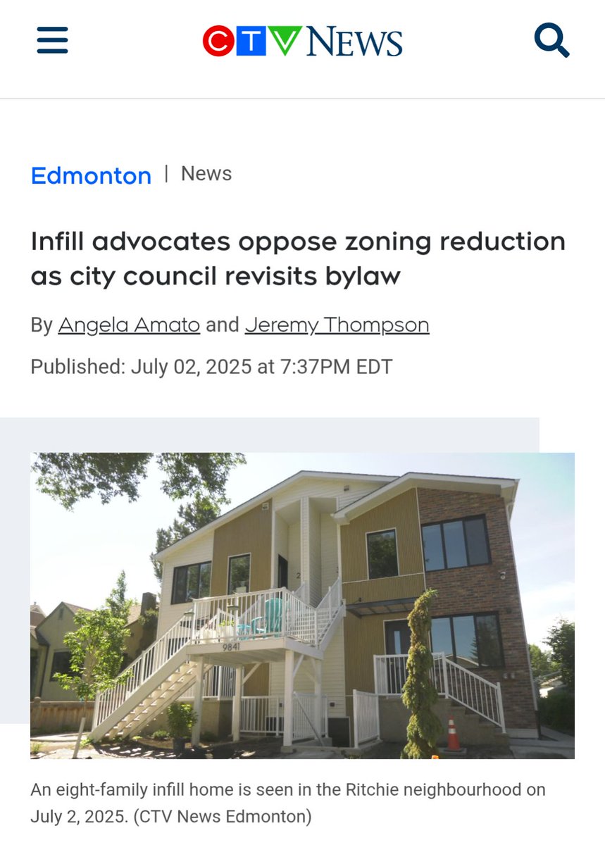 We cannot go back to the era of exclusion as city policy.

“Council needs to be focused on how we build more homes in the places that people want to live in, not reducing the amount of homes that we can build in the places that people want to live.” #yegcc
ctvnews.ca/edmonton/artic…
