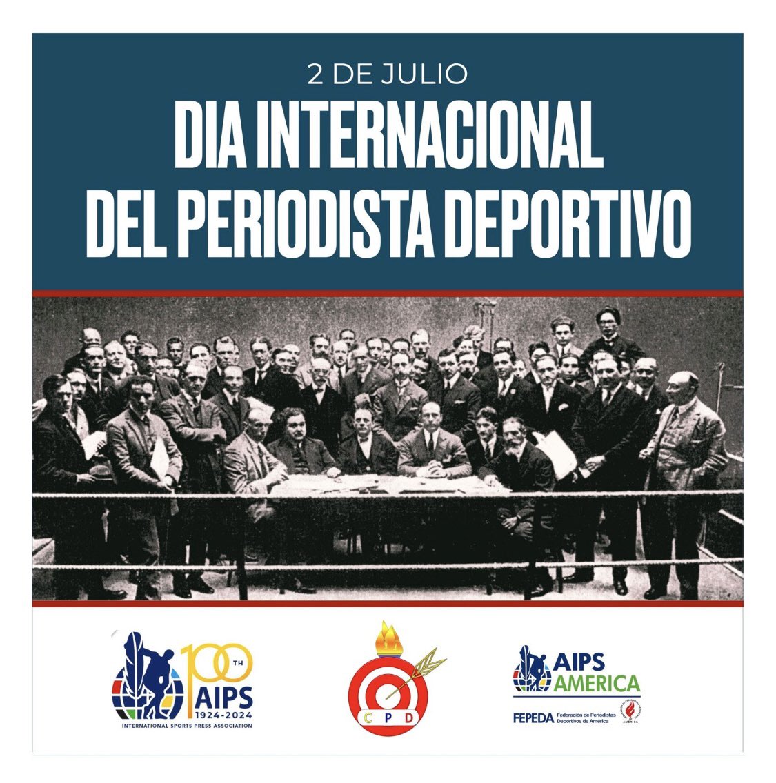 Hoy es el Día Internacional del Periodista Deportivo, fecha que conmemora la fundación de
<a href="/AIPSmedia/">AIPS MEDIA</a>, un día como hoy en 1924. A todos los Asociados y Colegas, feliz gestión informativa del deporte a todo nivel.