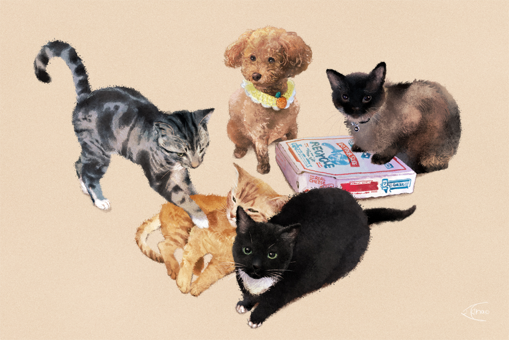 naonimal's tweet photo. ご依頼者さまと友人さんのペットを一緒に描かせていただきました！リクエストありがとうございました🙌
#Skeb #Commission https://t.co/ntORHgnpRu