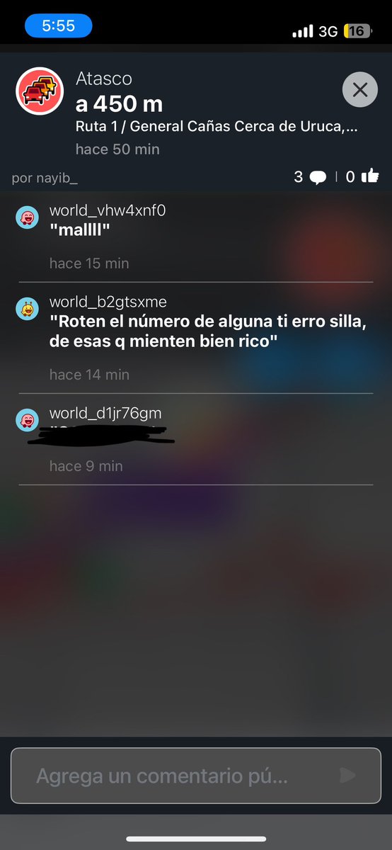 raquench's tweet photo. Uno en media presa, y se encuentra estas cosas en waze… ni en una puta presa se pueden aguantar de comentarios tan mierda. https://t.co/SMIVq0whHQ