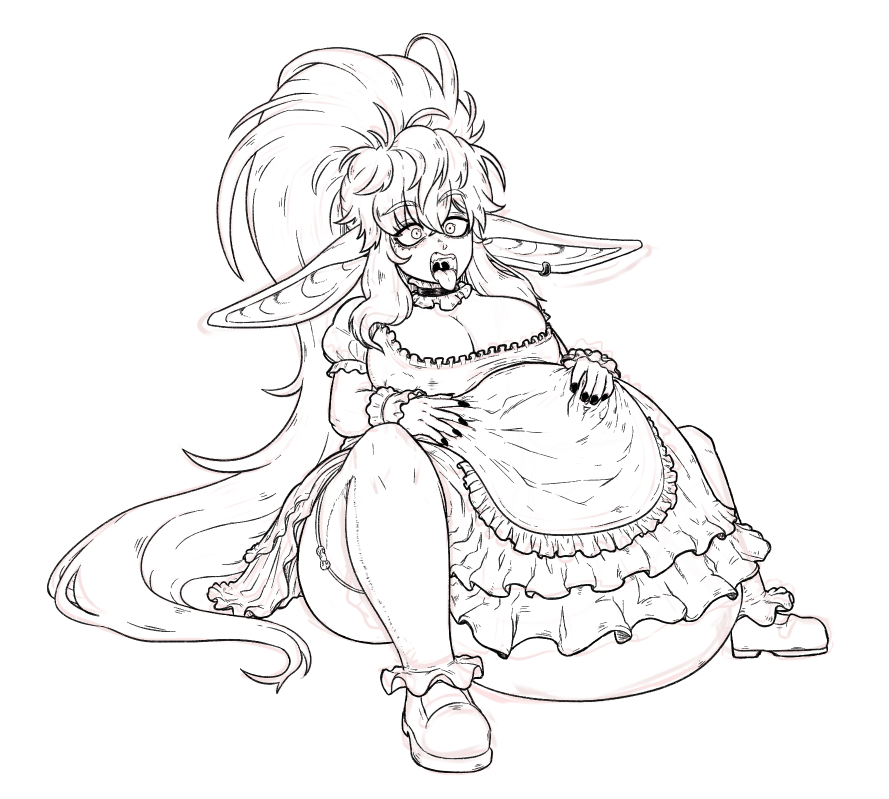 WiP lineart of the collab thingy