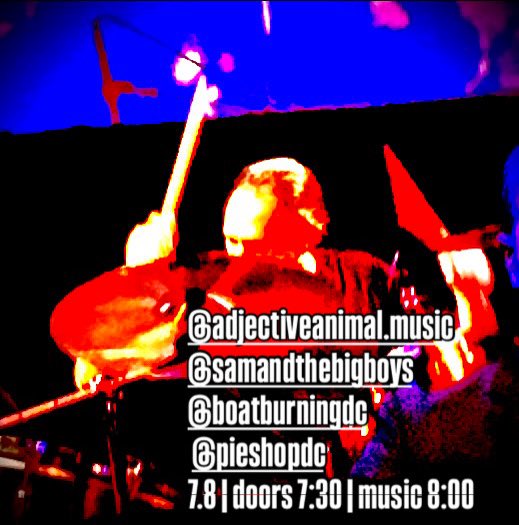 PIE + <a href="/boatburning/">boat burning</a> w/ #adjectiveanimal (Bmore) and #samandthebigboys (Alabama) = HAPPINESS <a href="/pieshopdc/">Pie Shop DC</a> 7.8 | doors 7:30 | music 8:00 TIX pieshopdc.com/shows/adjectiv…