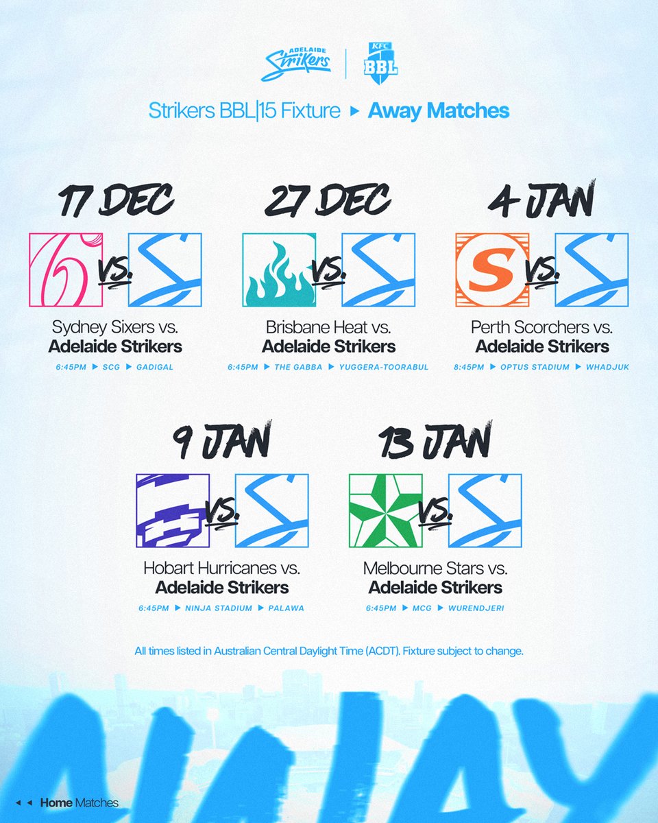 Our BBL|15 Fixture is here! 🗓️

🎟️ Strikers Memberships are on sale now. Visit the link in our bio.