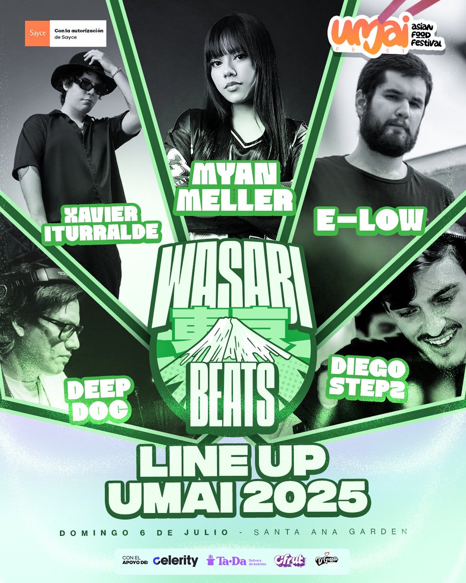 BudokanEC's tweet image. 🎶 Wasabi Beats te espera este domingo 6 de julio en Umai Fest 2025 – ¡ven a zapatear y jamear sin parar en Santa Ana Garden! 🍣 🔥
🎟 Consigue ya tus entradas en @meet2go
#UmaiFest2025 #WasabiBeats #Guayaquil #ElectronicVibes #CoctelesYBeats #SantaAnaGarden