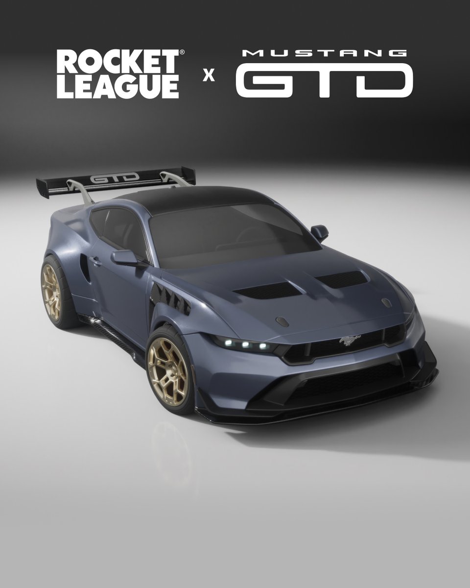 RocketLeague's tweet image. The fastest street-legal Mustang ever made has arrived in Rocket League.
Drift in style with the new Ford Mustang GTD, 2-Tone Wheels, and a custom T-Pain Decal in the Shop now!