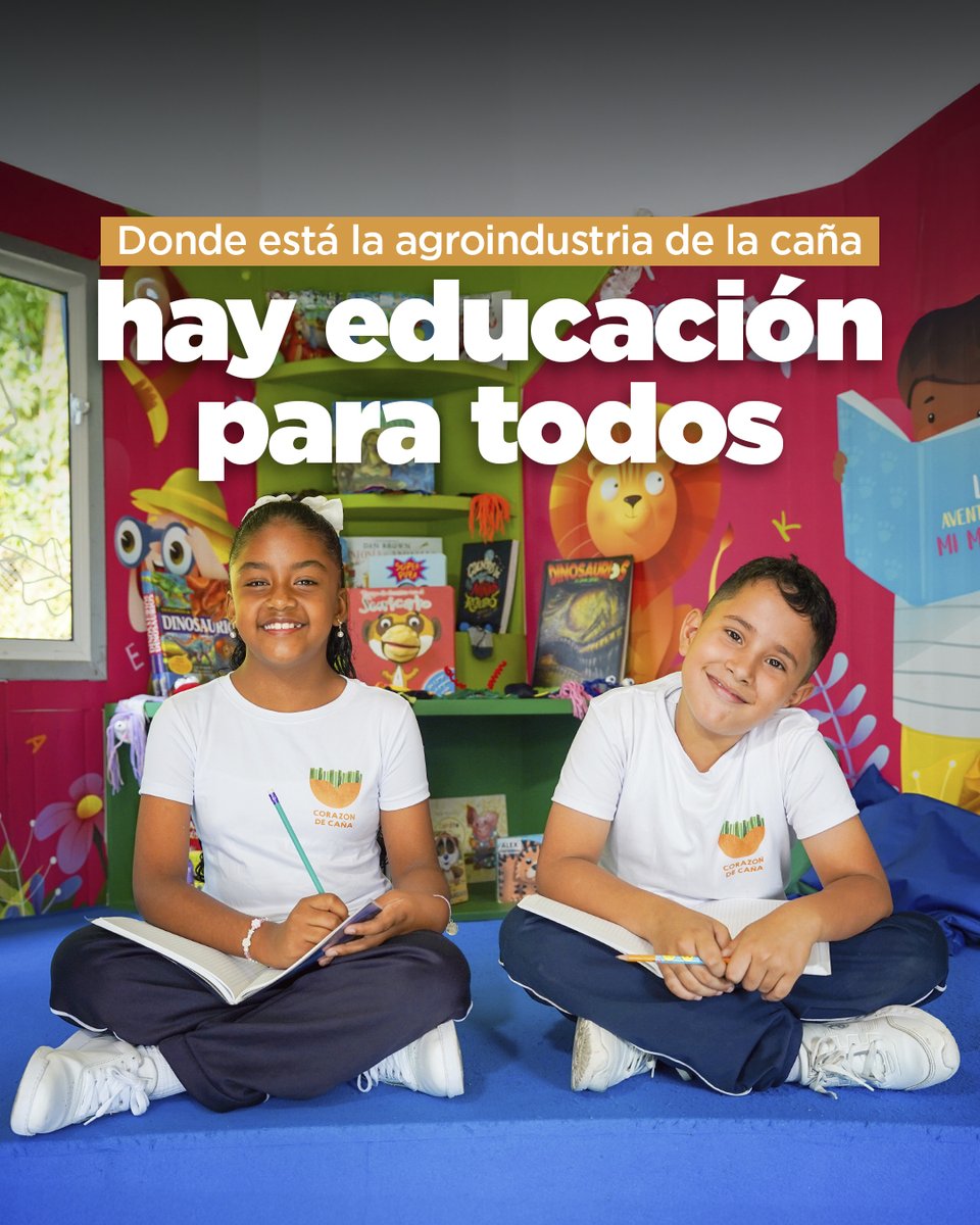 En la agroindustria de la caña apoyamos la educación de​ miles de niños y jóvenes, así como la formación de quienes​ hacen parte de este sector.​
​
Porque aquí, el conocimiento también se cultiva. 📚🌱​

#DondeHayCañaHayProgreso