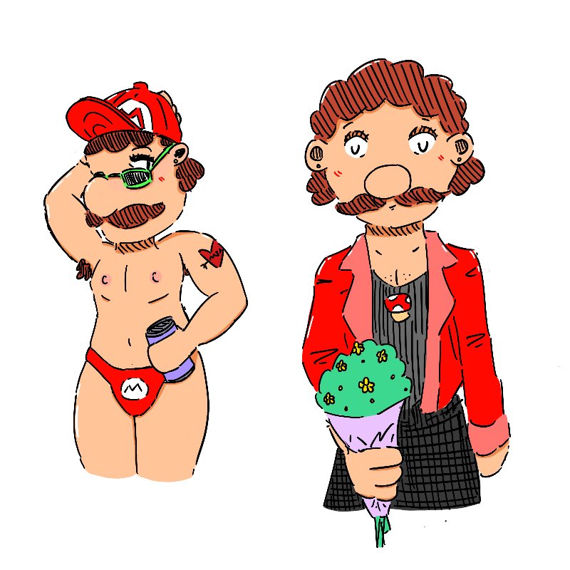 peanutgarbage's tweet image. bombshell mario from love island mushroom kingdom