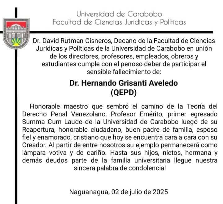 Maestro de maestros. Varias generaciones de abogados nos nutrimos de su sabiduría. Díos Todopoderoso le recibe en el Cielo de los Justos. QEPD.