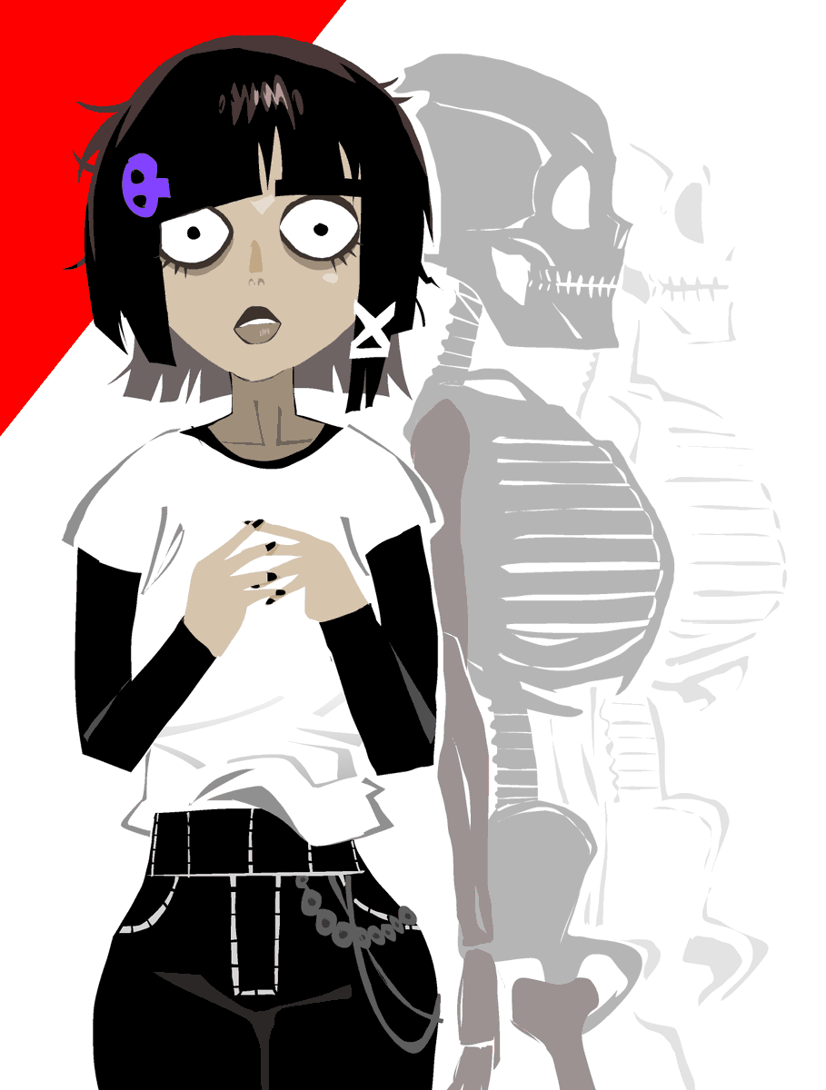 EnnuikalART's tweet image. red skeleton