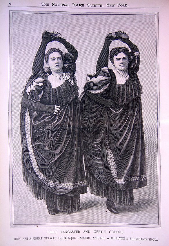 #OTD in <a href="/PoliceGazette/">Police Gazette</a> 1897: Lillie Lancaster and Gertie Collins, "A Great Team of Grotesque Dancers."