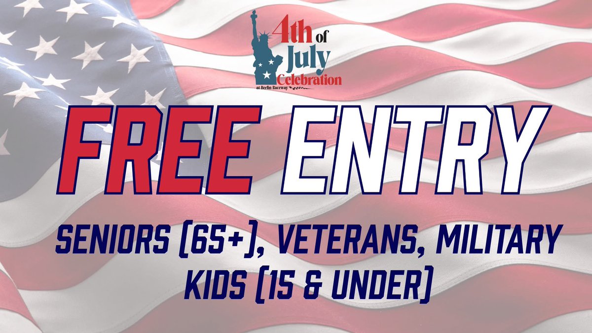 FREE ENTRY!

Giveaways
The first 75 people through the gate will receive a Berlin Raceway travel cup

Specials
$5 Red White &amp; Berry Smirnoff 
$3 Bomb Pop Popsicles 

Pit window 1:30
Pit gate opens at 2
Gates open at 4
Racing starts at 6:30

What’s racing:
Reveal the Hammer Outlaw