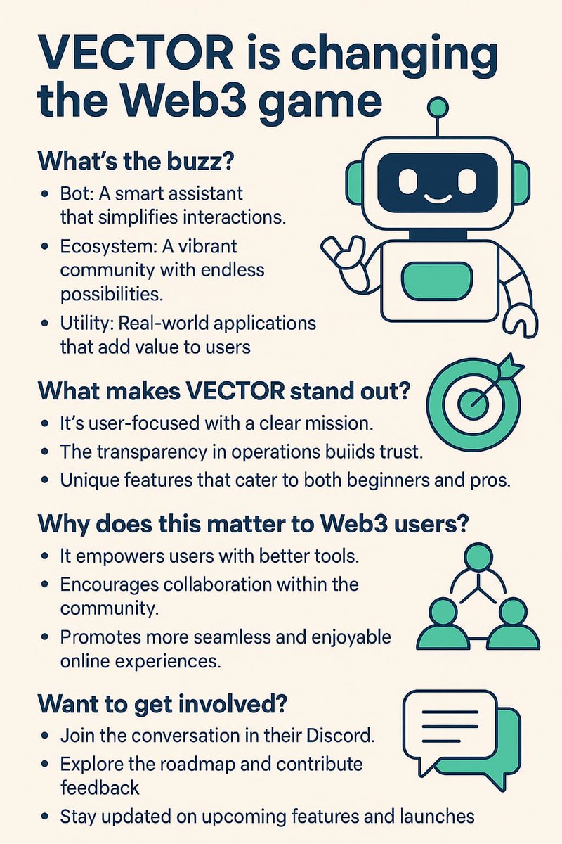 Treasure_cryp's tweet image. What excites you most about $VECTOR?  
What do you think about the future of tools like $VECTOR in Web3?

Let’s chat in the comments!

#VECTORbot