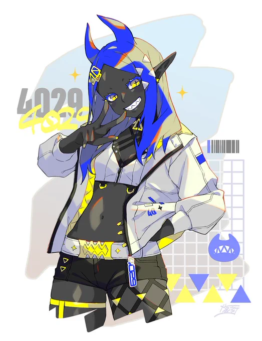 4029ちゃん。省エネ塗りテストだけど悪くない気がする。 #oc
