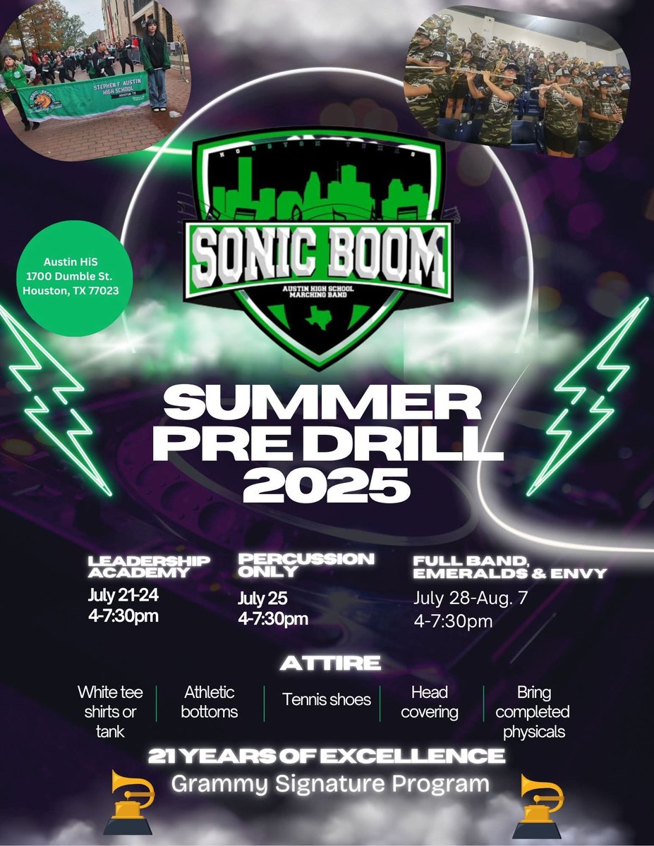 Keavon Runnels (@sfa_sonicboom) on Twitter photo Its July and that means mobilizing Americas favorite marching band, drill team and color guard. <a href="/Vecindario65_82/">Super Neighborhoods 65 & 82</a> <a href="/AustinHS_HISD/">Stephen F. Austin Highschool</a> <a href="/MustangMagnet/">Austin Magnet</a> <a href="/L_Rodriguez_Edu/">Lucio Rodriguez</a> Its July and that means mobilizing Americas favorite marching band, drill team and color guard. <a href="/Vecindario65_82/">Super Neighborhoods 65 & 82</a> <a href="/AustinHS_HISD/">Stephen F. Austin Highschool</a> <a href="/MustangMagnet/">Austin Magnet</a> <a href="/L_Rodriguez_Edu/">Lucio Rodriguez</a>