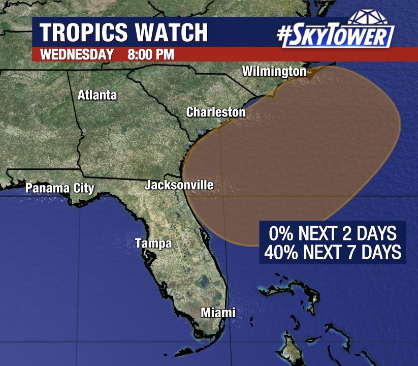 Update: Florida and the Gulf coast have been removed from the NHC’s latest outlook.

A tropical or subtropical system could still form off the southeastern U.S. coast by this weekend.

Regardless, Central Florida should still expect days of heavy rain leading into the weekend.