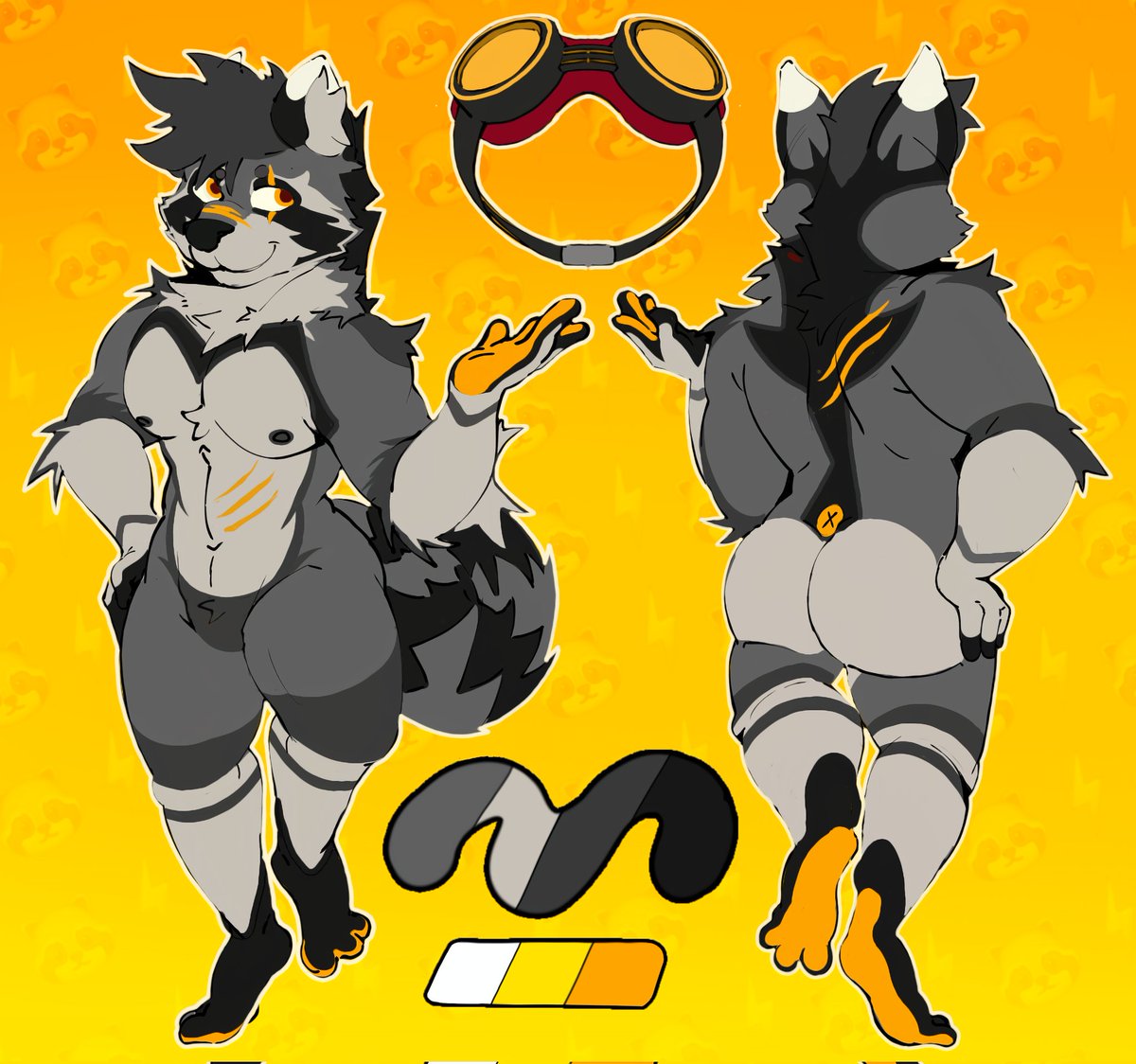 Little ref sheet comission for a friend racoon in facebook 💖🦝