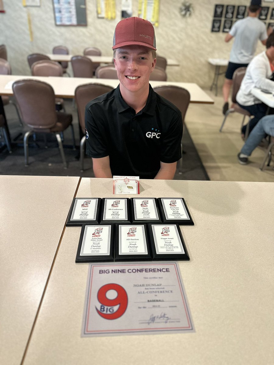 Noah Dunlap (@noahdunn1ap) on Twitter photo Huge thanks to all my coaches this year. I had a great season and am hoping to keep improving.
I was selected as All Conference and all Section.
For my team I was selected as MVP, Most Steals, Pitcher of the Year, XBH Hitter award, Slugger Award
<a href="/UnStopaBo23/">Bo McClintock</a> <a href="/Matteo_Finocchi/">Matteo Finocchi</a> Huge thanks to all my coaches this year. I had a great season and am hoping to keep improving.
I was selected as All Conference and all Section.
For my team I was selected as MVP, Most Steals, Pitcher of the Year, XBH Hitter award, Slugger Award
<a href="/UnStopaBo23/">Bo McClintock</a> <a href="/Matteo_Finocchi/">Matteo Finocchi</a>