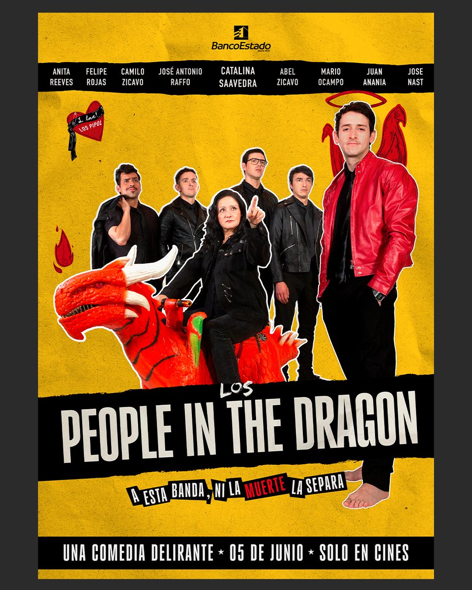 IgnacioRuizCine's tweet photo. Estos meses me toco diseñar el afiche de #LosPeopleInTheDragon  y otras piezas gráficas para promocionar el estreno en calles, internet y cines. Fueron un par de meses intensos de trabajo con @LosPablosGrines, @c_huaiquimilla y @guillemigrik Gracias por la oportunidad!! 🎞️🐉🔥 https://t.co/csyviKSyZz