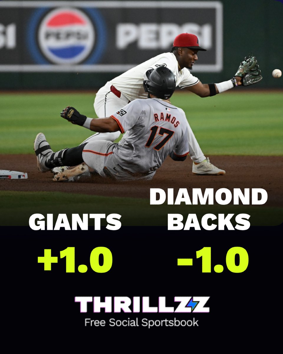 🚨Boosted Odds Alert 🚨
We just juiced the lines for Giants vs. Diamondbacks. 5% boost on singles, 10% on 3+ legs! Only on Thrillzz 🤑Who you got, Giants or the Diamondbacks?