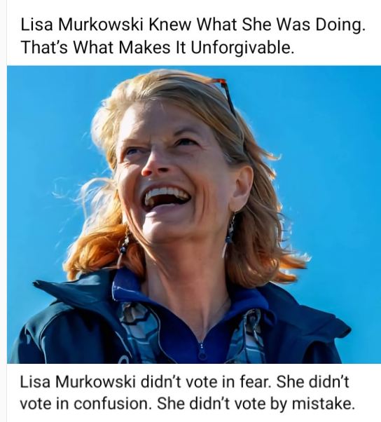 Brown Eyed Susan (@smc429) on Twitter photo <a href="/lisamurkowski/">Sen. Lisa Murkowski</a> <a href="/lisamurkowski/">Sen. Lisa Murkowski</a>