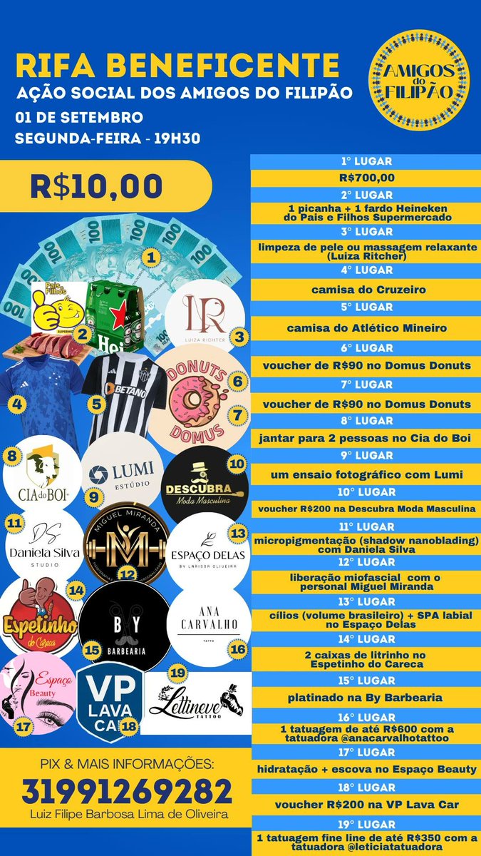 lufi204's tweet image. Fala galera, bom demais?
 mais uma vez vender a nossa rifa do projeto social AMIGOS DO FILIPÃO, para que possamos realizar mais uma festa para mais de 500 crianças. Com apenas 10$ você nos ajuda, abraços e muito obrigado. O maior prêmio é ajudar a quem precisa

RT PRA AJUDAR