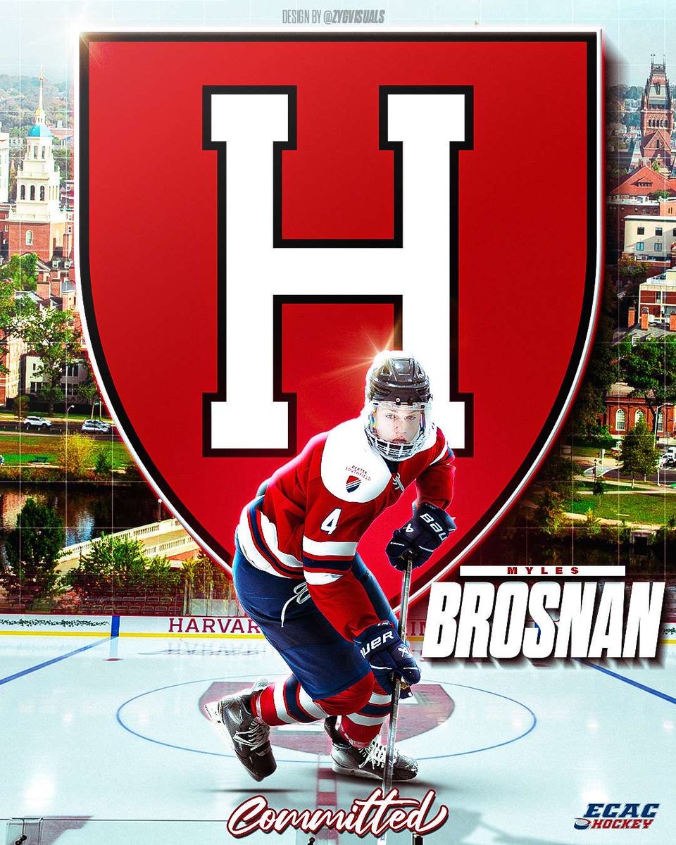 The kid did it. Congratulations to Myles Brosnan on his commitment to the one and only Harvard. He played a couple years for one Donato and decided he wanted four more with the other one, smart. Grats kid, well deserved.