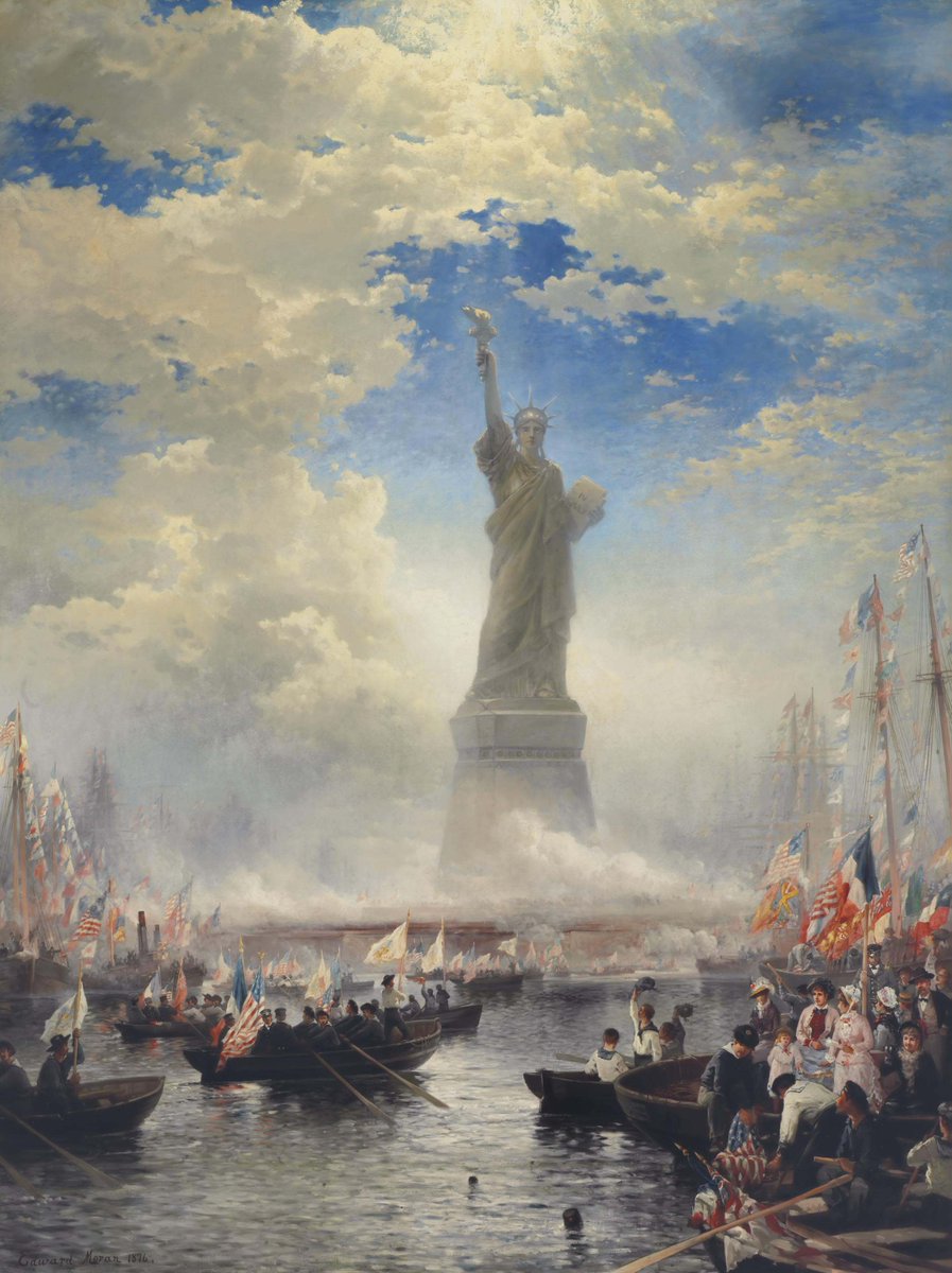 Commerce of Nations Rendering Homage to Liberty
Edward Moran 
(English born American, 1829-1901)
1876
Oil on canvas